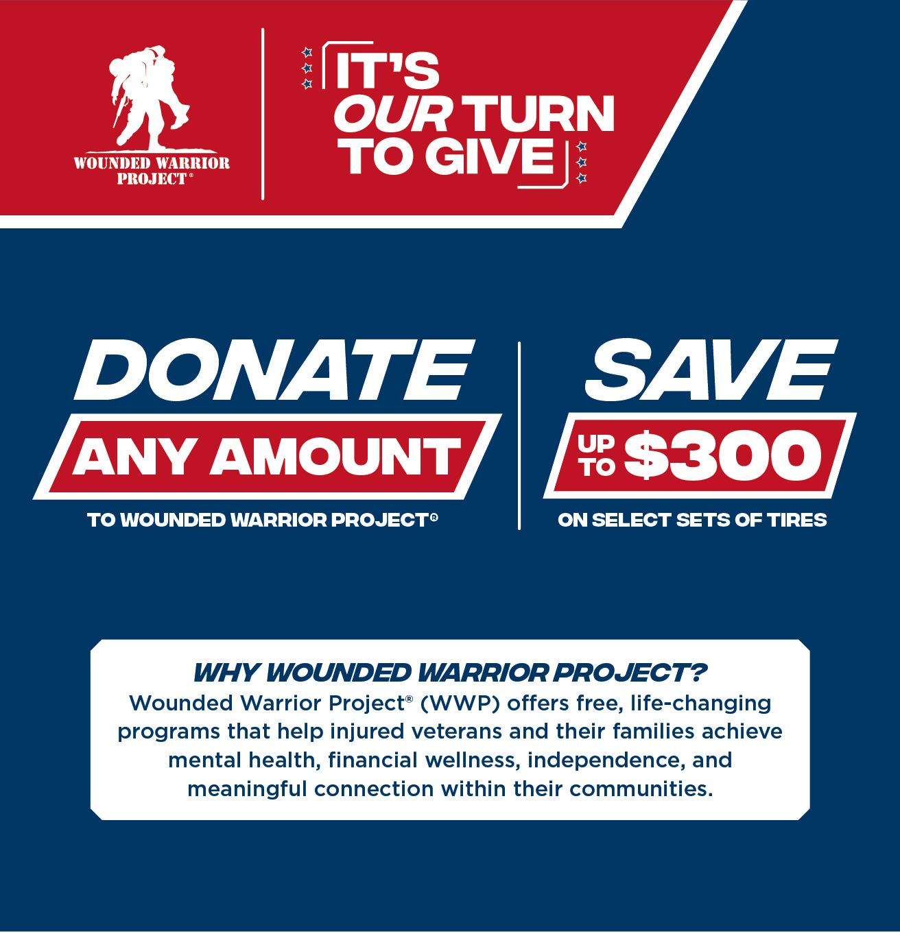 wounded warrior project tire deals
